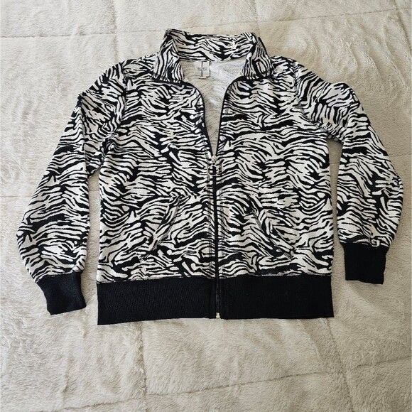 Ladies Leopold Print Zipper Jacket/Sweatshirt Size Small by Silver Wear. - Picture 5 of 5